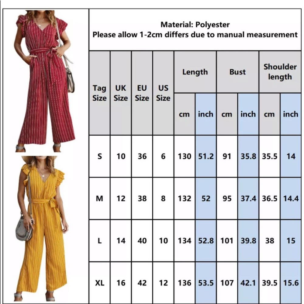 Striped Ruffle-Sleeve Jumpsuit - Picture 6 of 7